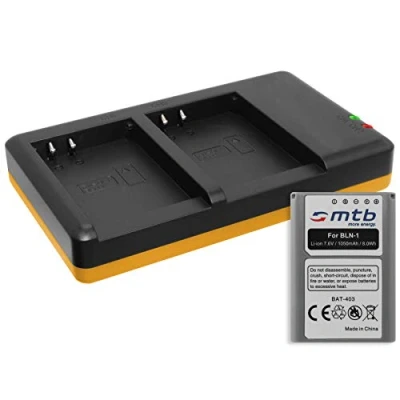 Abbildung von Akku + Dual Ladegerät (USB) für BLN 1 BLN1 / Olympus Pen E P5 OM D M1, M5 (Mark I, II) F inkl. Micro USB Kabel