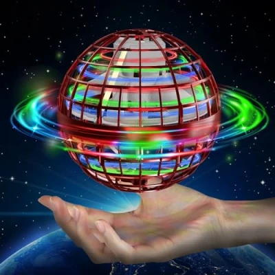 Abbildung von semai Flying Ball, Orbi Boomerang Children&#039;s Toy from 6 Years with LED Light, Hand Controlled Hover Ball Gifts for Boys Girls 12 (Rot)