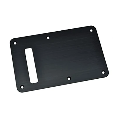 Abbildung von KAISH 6 Loch Metall Aluminium eloxiert Modern Style ST/Strat Rückplatte Tremolo Trem Hohlraum Abdeckung für USA/Mexiko Stratocaster/Strat Mattschwarz