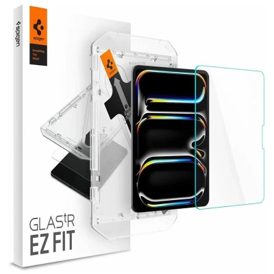 Abbildung von iPad Pro 11 (2024) M4 Panzerglas Spigen GLAStR EZ Fit Displayschutzfolie + Applicator für das