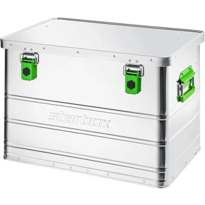 Abbildung von ALUTEC MÜNCHEN Aluminiumbox Starbox 70 (Inhalt l, Außenmaße (LxBxH) 580 x 385 380 mm, staub /spritzwassergeschützt, inkl. Fanbänder, Werkzeugbox, Aufbewahrungskiste, Gewicht 3,74 kg) 26070