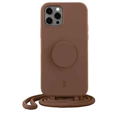 Abbildung von PopSockets x Just Elegance iPhone Hülle Necklace Case Handyhülle kompatibel mit 12 Pro Max 6,7&quot; Schutzhülle Abnehmbarer Kordel und Fingerhalter I Brown Sugar