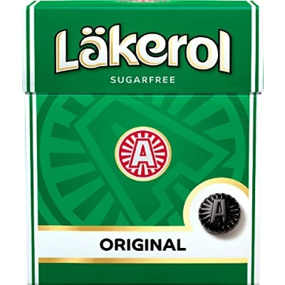 Abbildung von Läkerol Original Lakerol Schwedisch Salmiak Lakritze Süßholzwurzel Zuckerfreier Stevia Pastillen Box 25g x 4 stck