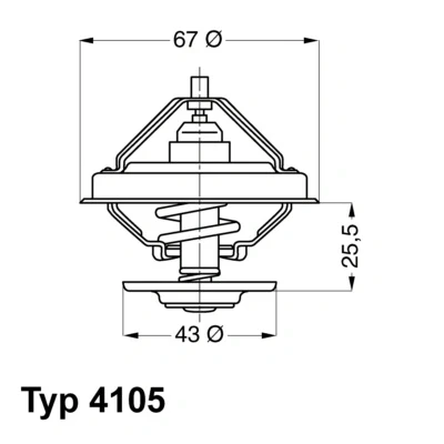 Abbildung von WAHLER 4105.71D Kühlwasserthermostat 71 mit Dichtung
