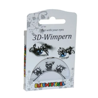 Abbildung von EULENSPIEGEL Wimpern 3D Totenkopf mit Spezialkleber