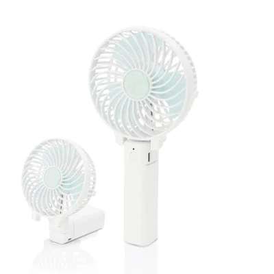Abbildung von Jsdoin Handventilator, USB wiederaufladbarer tragbarer Handventilator mit 3 Geschwindigkeiten, Mini faltbarer Tischventilator, Desktop Kühlung, leise Ventilatoren für drinnen, Camp (Weiß)