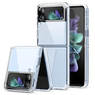 Abbildung von elago Hybride Clear Case Klarsichthülle Kompatibel mit Samsung Galaxy Z Flip 4 Hülle, PC + TPU Hybrid Technologie, Ganzkörperschutz Stoßfeste Bumper Schutzhülle (Transparent)