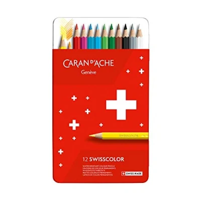 Abbildung von Caran d&#039;Ache 1284712 Swisscolor Metall Etui mit 12 wasserfesten Farbstiften