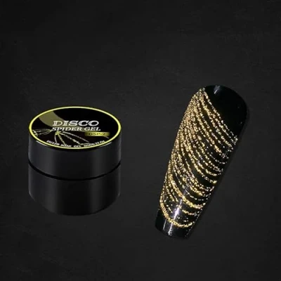 Abbildung von Einfarbig/leuchtend/Bling Glitzern Disko Spinne Gel,21 Farben Nagel Kunst Drahtziehgel zum Ziehen von Linien,neues verbessertes Matrixgel mit Gelfarbe (Glitzer Spinnengel, DSP02#Gelb)