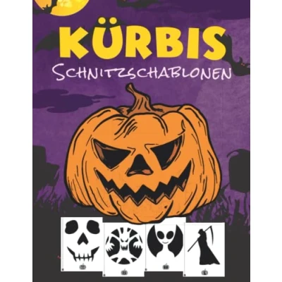 Abbildung von Kürbis Schnitzschablonen: Über 60 Halloween Schablonen zum schnitzen, Dekorieren und Malen Vorlagen für lustige gruselige Dekoration