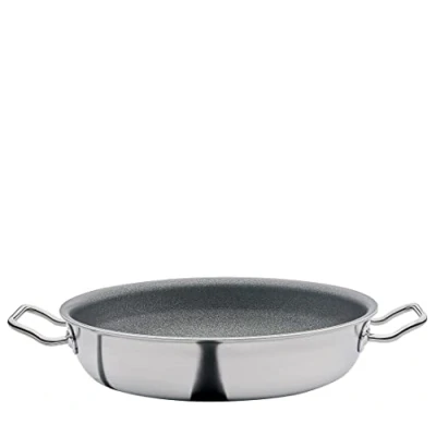 Abbildung von Spring Vulcano Intense Pro Servierpfanne XL Hochrand 7cm Ø32cm Antihaftbeschichtet mit Schweizer Bergkristallen kratzfest, für Metall Kochutensilien alle Herdarten