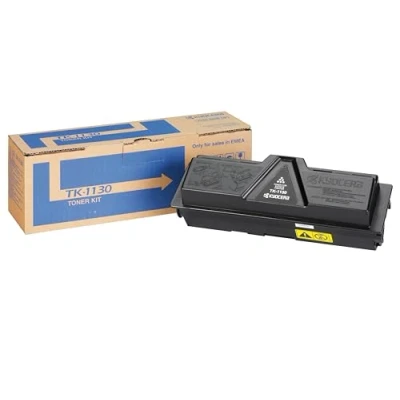 Abbildung von Kyocera TK 1130 Toner Schwarz 1T02MJ0NL0. Drucker kompatibel für ECOSYS M2030dn, M2030dn PN, M2530dn, FS 1030MFP/DP, 1130MFP. Original Tonerkartusche bis zu 3000 Seiten