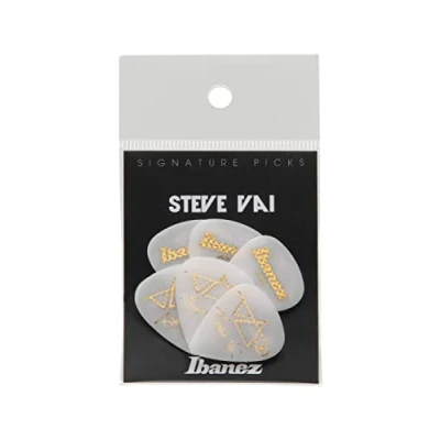 Abbildung von IBANEZ Picks Signature Serie Steve Vai 6 Stück Weiss 1,0mm Heavy (B1000SVR WH)