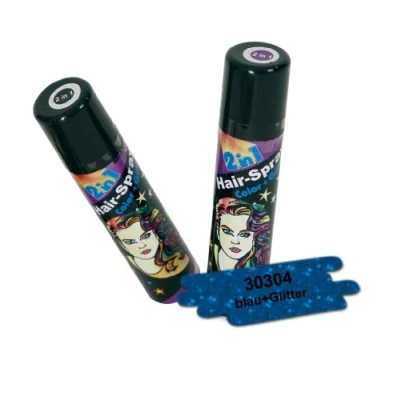 Abbildung von FASCHING 30304 Hairspray 2 in 1 blau, Glitter+Color, Haarspray NEU/OVP