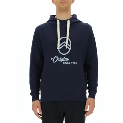 Abbildung von CITROËN O102939 A928 Hooded Sweatshirt Origins Logo Large Print W/Side Pockets C23W Herren Night Blue Größe M
