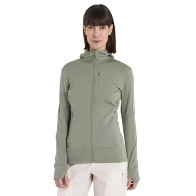 Abbildung von Icebreaker Women Quantum ZIP Hoodie Sweatjacke, Damen, Größe: Small, Lichen