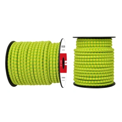 Abbildung von Abma Cord Gummiseil Expanderseil 8mm 20M Gummischnur UV Beständig Planenseil 100% Dehnung Spannseil für Plane, Anhängerplane, Sonnensegel, Zelte, Banner Neon Grün &amp; Gelb