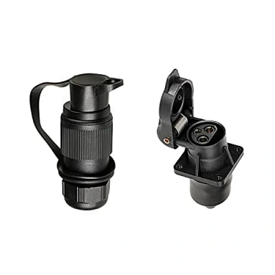 Abbildung von BEIJISTAR 3 pol Stecker und Steckdose, Poliger Steckdose 12V Traktor, Nach DIN 9680, Flachsteckanschluss für Systeme, Polig Anhänger Landmaschine (4 Loch Montagepunkt)
