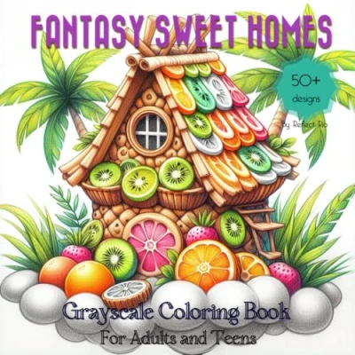 Abbildung von Fantasy Sweet Homes: grayscale coloring Book with Magical Candy and Dessert Structures Suitable for Teens Adults Relaxation Stress Relief (Fantasy Homes book, Band 6)