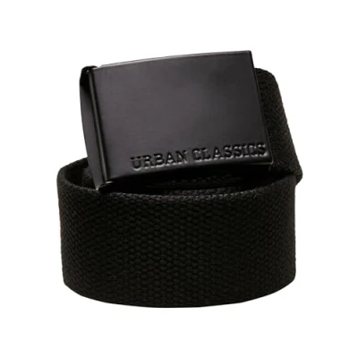 Abbildung von Urban Classics Unisex Coloured Buckle Canvas Belt G rtel, Schwarz, L XL EU