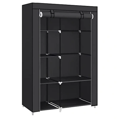 Abbildung von SONGMICS Stoffschrank Kleiderschrank Garderobe, mit 1 Kleiderstange, 6 Ablagen, Vliesstoff