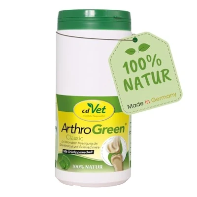 Abbildung von cdVet ArthroGreen Classic 700g Nahrungsergänzung zur Unterstützung der Gelenke für Hund und Katze durch Vitamine Mineralien