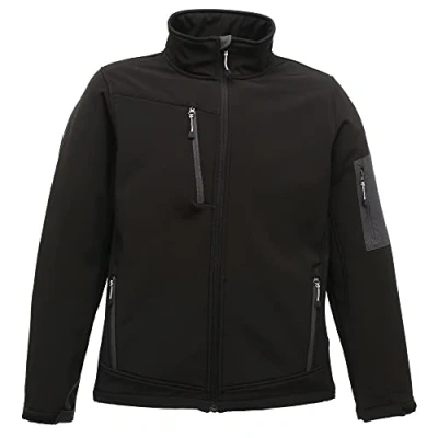 Abbildung von Regatta Arcola Softshelljacke für Herren, mehrfarbig (Schwarz mit Grau), Größe 3XL (Herstellergröße 3XL)