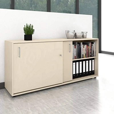 Abbildung von Weber Büro Schiebetürenschrank Sideboard NOVA 2OH 1640 x 740 mm Ahorn