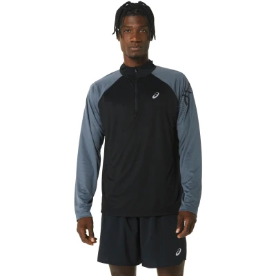 Abbildung von Asics ICON 1/2 ZIP Langarmshirt, Herren, Größe: XXL, Performance black/carrier grey
