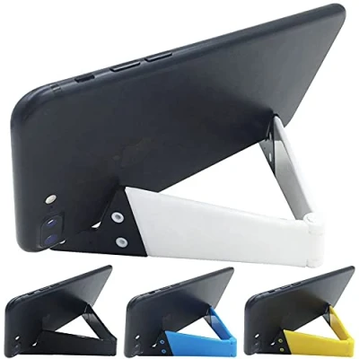 Abbildung von VOVIGGOL Handyhalterung Tisch 4st, V Modell im Taschenformat Faltbar Handy Ständer für Tablet Halter, Handyhalter Smartphone iPad, Tablet, Handy, Kindle (Zufällige 4 Farben)