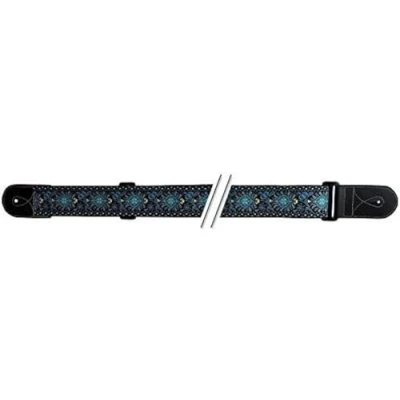 Abbildung von Gewa Fire &amp; Stone 531069 Gitarrengurt Folklore Edition Jacquard Blue Yellow, 34x6.5x5 cm