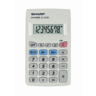 Abbildung von Sharp EL 233S Taschenrechner (8 Stellen, Batteriebetrieb) Weiß
