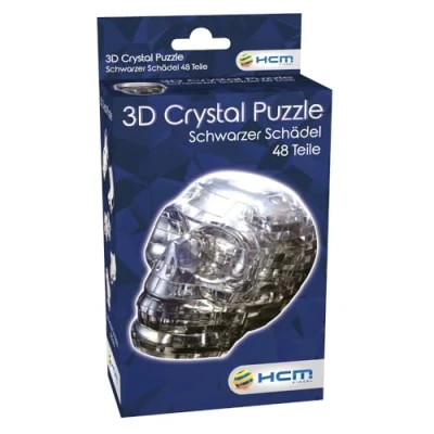 Abbildung von Crystal Puzzle 3D Schädel Schwarz Transparentes Design 49 Teile Bausatz für Kinder und Erwachsene HCM Kinzel
