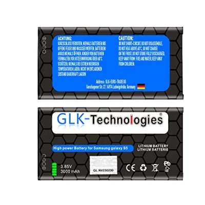 Abbildung von High Power Ersatzakku kompatibel mit Samsung Galaxy S5 EB BG900BBC BG900BBE Original GLK Technologies® Battery accu 3000 mAh Akku NEU