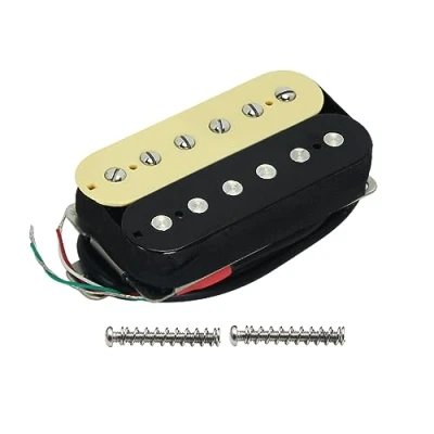 Abbildung von FLEOR E Gitarren Humbucker Tonabnehmer Hals Alnik 5 (Creme + Schwarz)