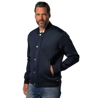 Abbildung von JP1880 College Ekragen Zipper Sweatjacke, Herren, Größe: 5XL, Navy blue
