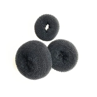 Abbildung von Duttkissen Donut Haarband Brötchenformer Haar Styling Zubehör Hair Bun Maker?Set 3 STK Nylon Haargummi Maker Set Haardonut Haarkissen Schwarz Braun Groß Mittel Klein (Braun)