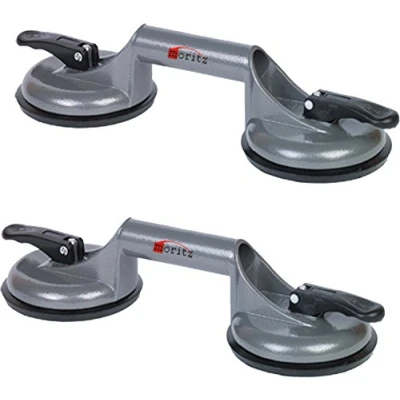 Abbildung von Moritz Saugheber mit 2 Saugnäpfen grau, max. 100 kg Traglast, tlg.], Glasheber Glassauger Plattenheber Saughalter Vakuumheber Gummisauger