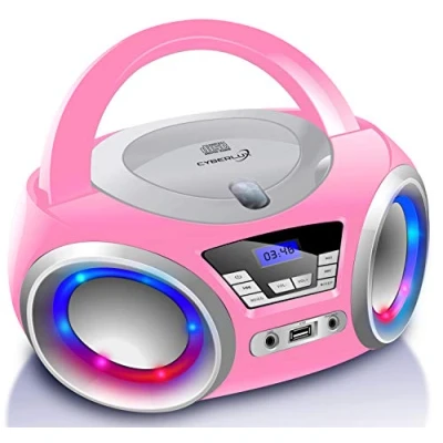 Abbildung von Cyberlux CL 910 tragbarer CD Player (CD, Boombox,tragbar,LED Disco Beleuchtung,FM Radio mit MP3 USB)