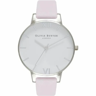Abbildung von Olivia Burton Analog Quarzuhr für Damen mit Rötliches Lederarmband OB16BDW34