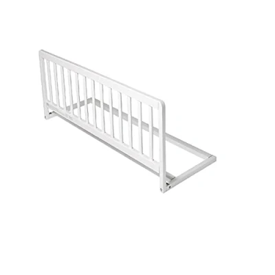 Abbildung von Safetots Schmaler Holzbettschutz für Babybetten, Weiß, 38cm hoch x 90cm breit, Bettgitter, Sicheres Kinderbettgeländer, Vormontiert, Einfache Installation