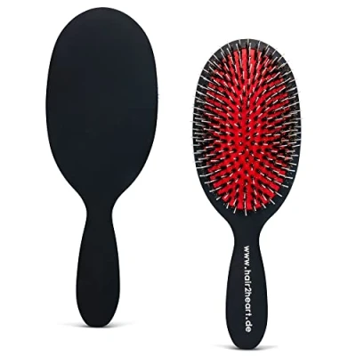 Abbildung von hair2heart Echthaar Extension Bürste für Extensions schwarz