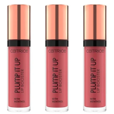 Abbildung von Catrice Plump It Up Lip Booster, Nr. 120, Rot, volumengebend, kühlend, vergrößernd, glänzend, vegan, ohne Konservierungsstoffe, Parabene, Mikroplastikpartikel, 3er Pack (3x3.5ml)