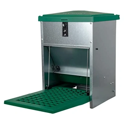 Abbildung von horizont Futterautomat Hühner Feedomatic mit Trittplatte, 5kg, verzinkt, für Hühner, ideales Zubehör, rattensicher, Futterspender