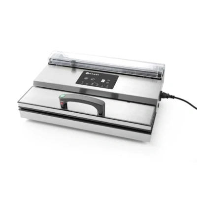 Abbildung von HENDI Vakuumiergerät, Vakuum Verpackungsmaschine, Verwendbar mit Beutelrollenhalter 970638, Schweißleiste: 420mm, Doppelpumpe: 16 l/min, 230V, 650W, 490x260x(H)145mm, Edelstahl