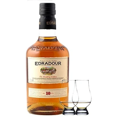 Abbildung von Edradour 10 Jahre Single Malt Whisky 0,7 Liter + 2 Glencairn Gläser