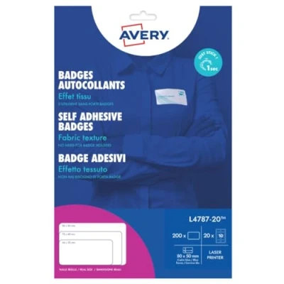 Abbildung von Auszeichenetikett Avery 50x80 mm NP 20 Vel 10 Etiketten pro Blatt Weiß/Blau