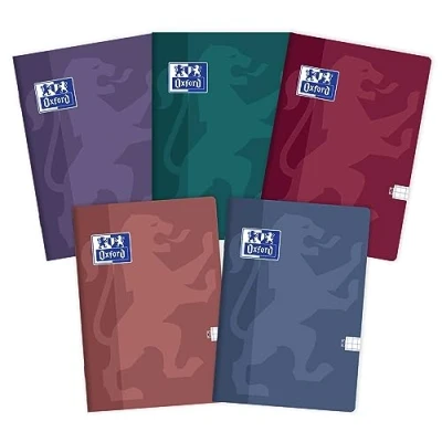 Abbildung von Oxford Touch Notizbuch A4, 60 Blätter, Karo, 5 Stück Packung Umschlag Farbenmix