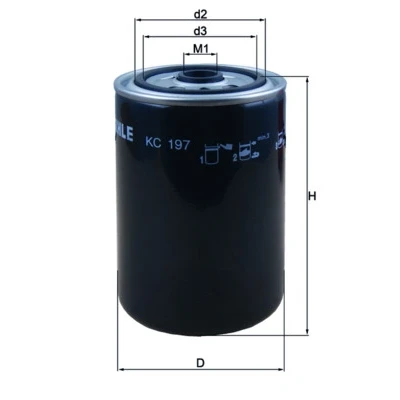 Abbildung von MAHLE ORIGINAL KC 197 Kraftstofffilter Anschraubfilter