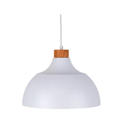 Abbildung von Envostar Hängeleuchte Kaitt, Holzdetail, Ø 34 cm, weiß